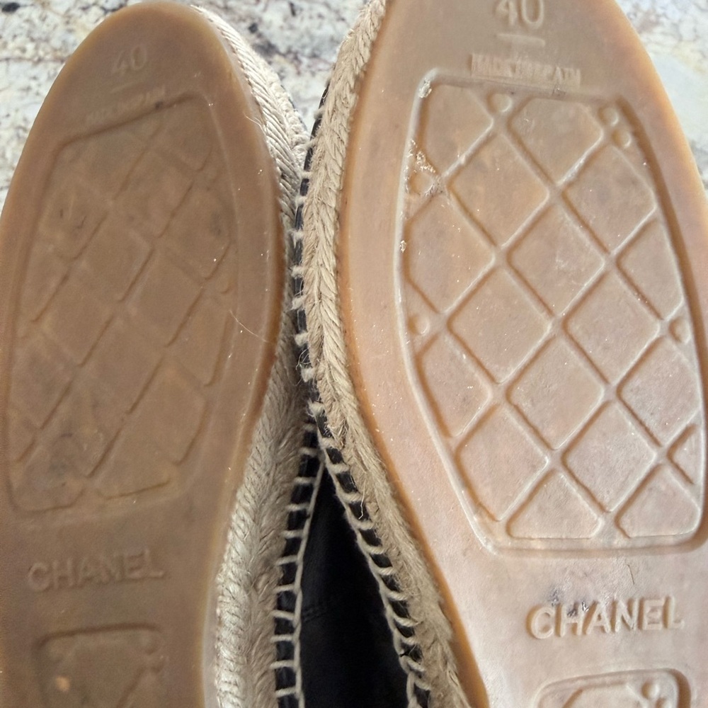 CHANEL Black Leather Espadrilles - Picture 4 of 4